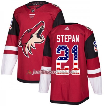 Miehille NHL Arizona Coyotes Pelipaita Derek Stepan 21 Adidas 2017-2018 Punainen USA Flag Fashion Authentic